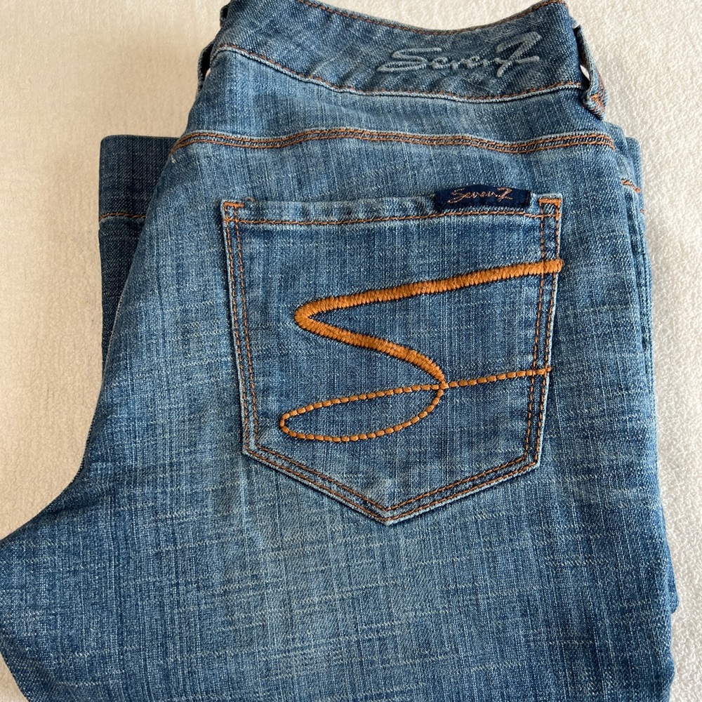 7 For All Mankind Blue Flare Jeans